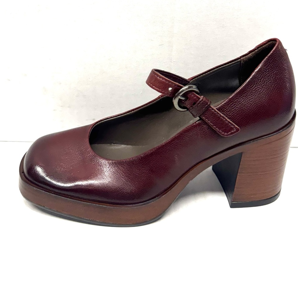 MIZ MOOZ WOMEN'S MARY JANE LEATHER HEELED SHOES WINE 37EU / 7US # X-44 - Picture 2 of 3